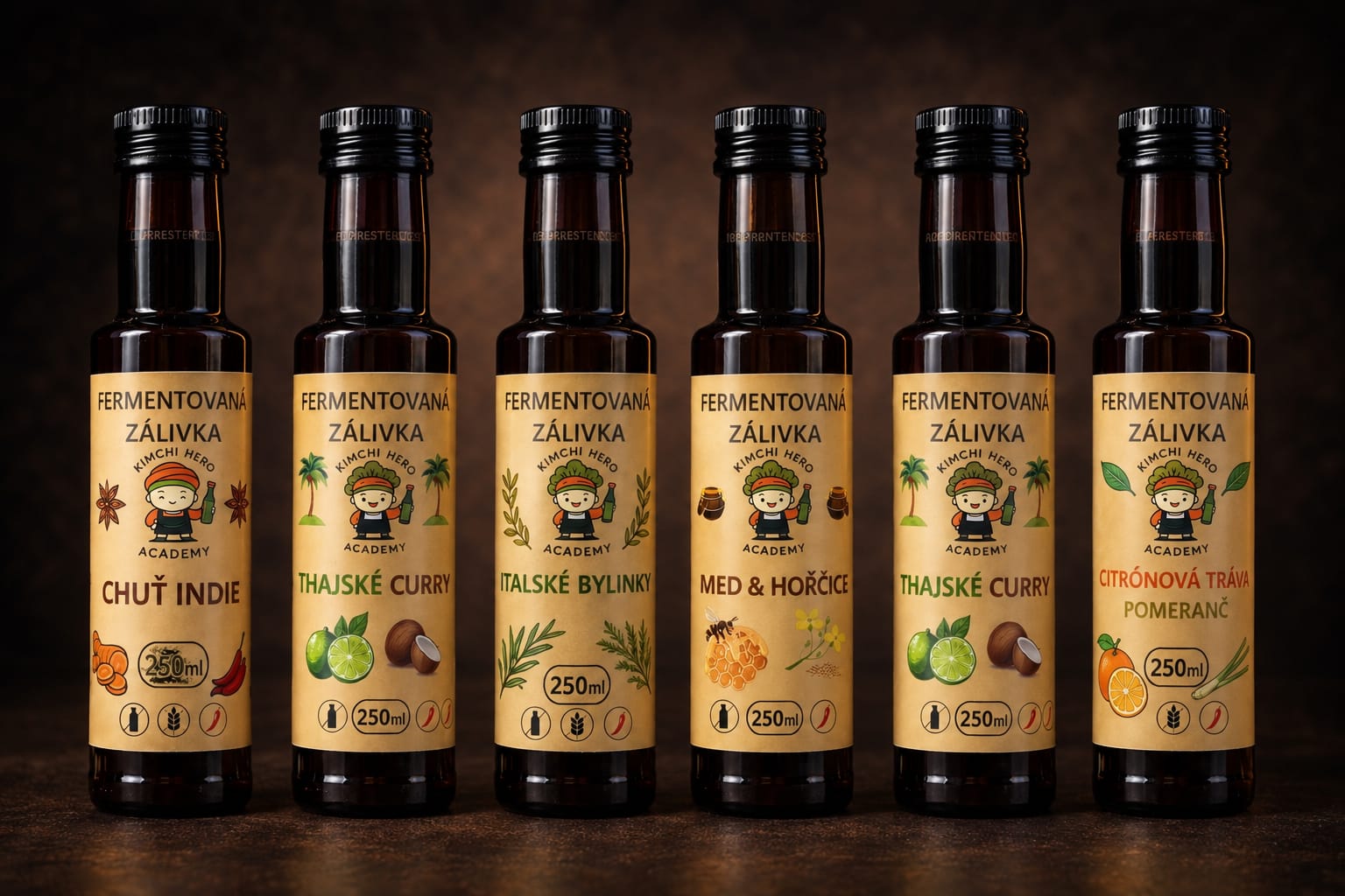 Ochutnávkový set fermentovaných zálivek – 6× 250 ml